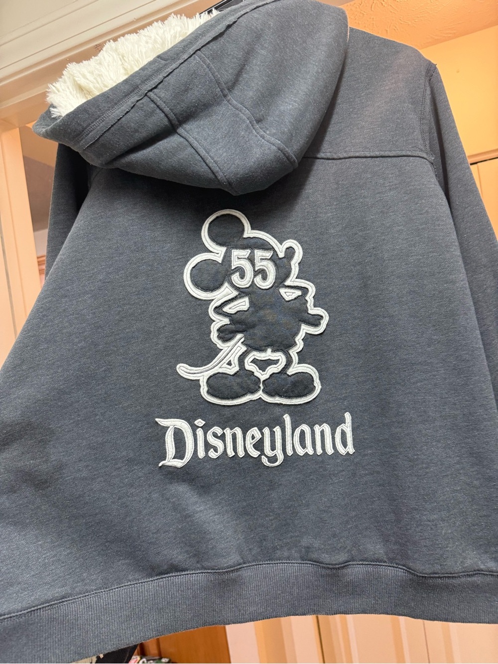 Disneyland Parks Cream embroidered Mickey Sherpa-Lined Jacket 1x